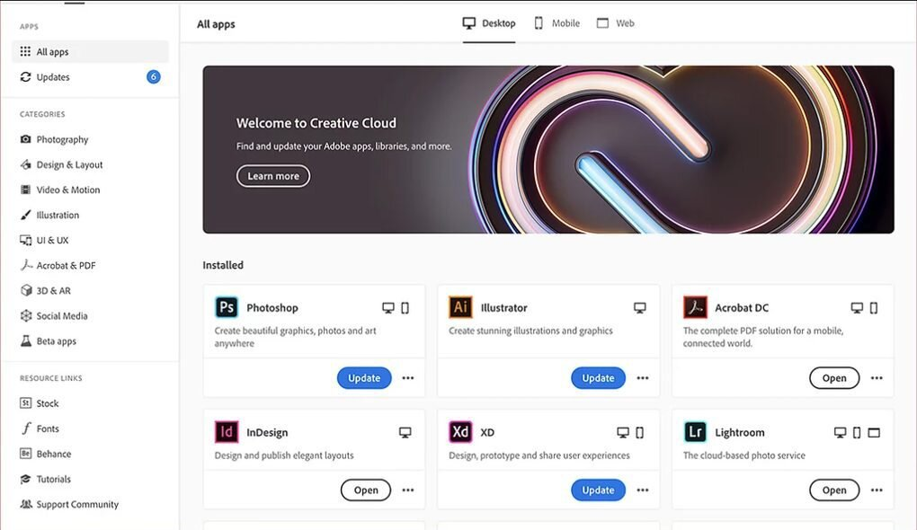 Adobe Creative Cloud For Student